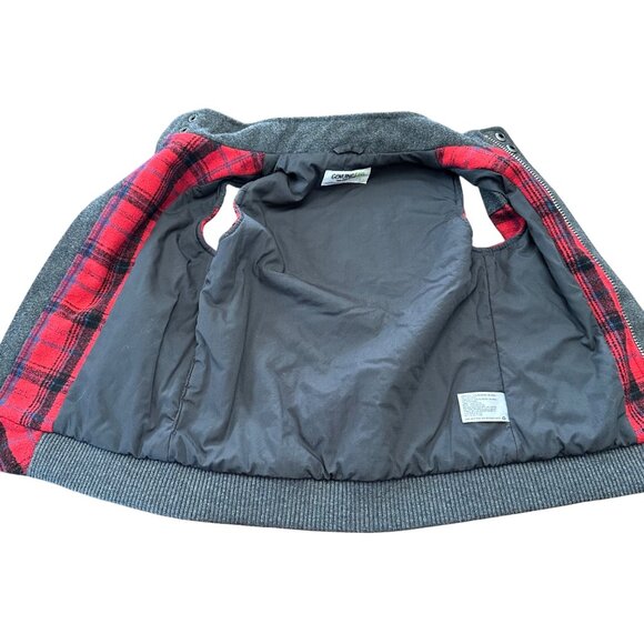 Oshkosh Genuine Kids Vest Boys 5T Red Gray Plaid Outerwear Full Zip - Picture 3 of 8